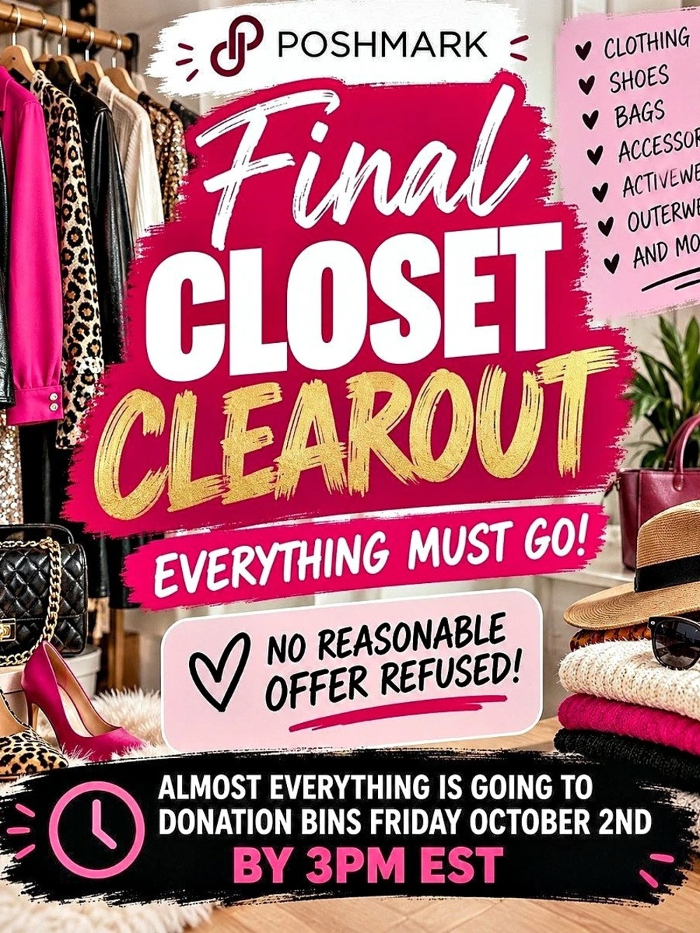 FINAL Closet Clearout - Make me an offer before Friday Oct 2nd at 3pm EST before